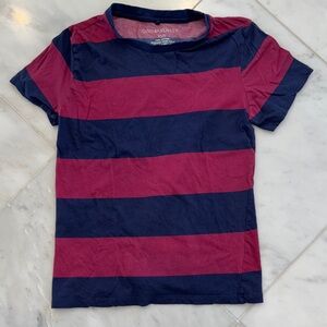Cynthia Rowley Woman’s Tee - Navy and Burgundy Stripes